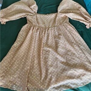 Storia Gold and Tan Patterned Dress